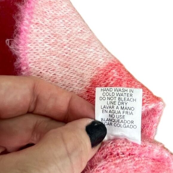 Entro Pink Orange Argyle Pullover Sweater Size M - Picture 8 of 13